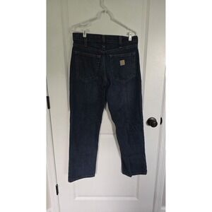 Carhartt Men's Denim Jeans, Heavy Duty, Size 32x30 Relaxed Fit, Dark Wash